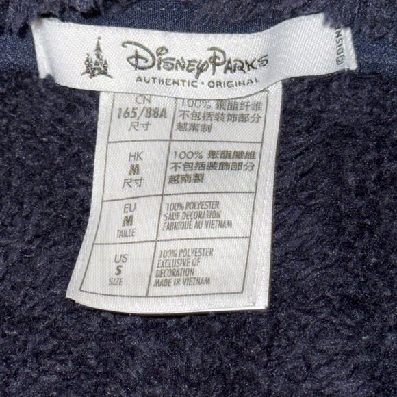 Disney World Disney Parks Fuzzy Navy Blue  Fleece Jacket Women’s Size S soft - Picture 7 of 10